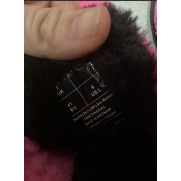 New Womens Dr. Martens 1460 8 Eye Boot Lux Borg Fuzzy Pink Doc - Picture 5 of 6